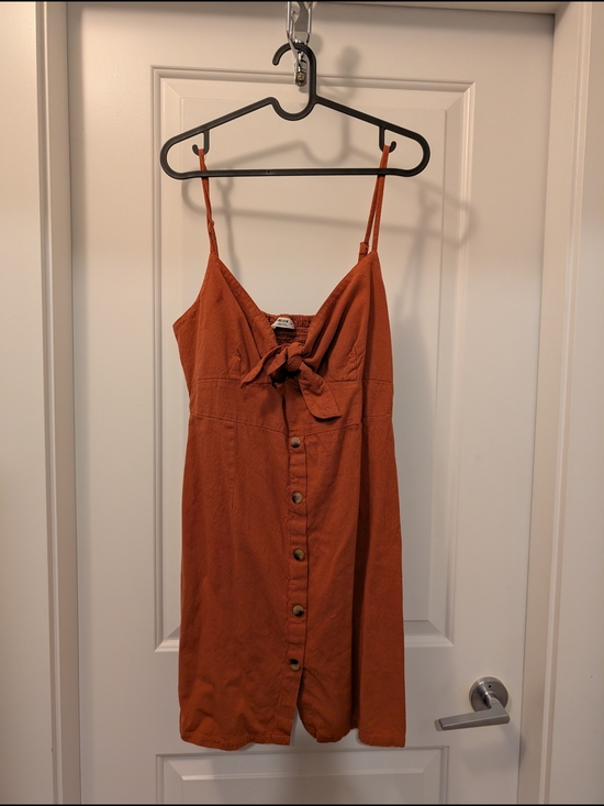 Ardene Dresses & Skirts - Ardene Rust Tie-Front Button Mini Dress